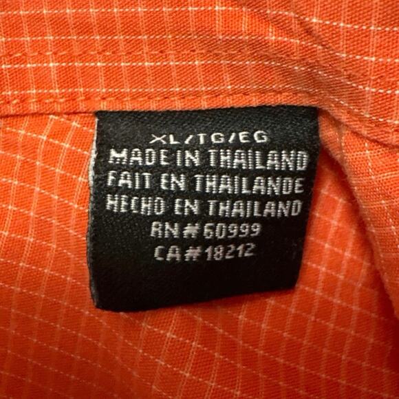 Antigua Orange and White Plaid OSU Size XL Men’s Long Sleeved Dress Shirt - Picture 7 of 11